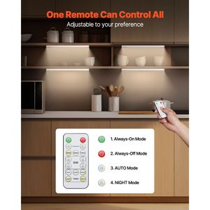 Luci per Armadio Ricaricabili con 68 LED e Sensore di Movimento, Set da 5 Pezzi con Telecomando, Tensione di Ingresso 5V per Uso in Cucina - Product Image 3