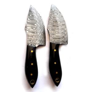 En stock : Lot de 8 couteaux à lame pleine en acier Damas, fabriqués à la main, de 5 et 6 pouces, OEM, à prix abordable - Product Image 5