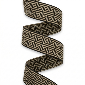 Supplier 50mm Gold Black Jacquard Decorative <b>Ribbon</b> Pattern Woven Trim for Curtain Upholstery Bags Apparel Craft Wholesale - Product Image 4