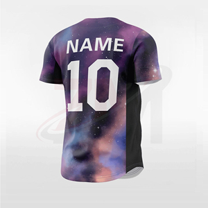 Camiseta de Béisbol Personalizada con Estampado de Galaxia Morada, Manga Corta, Cierre de Botones, Sublimada, 100% Poliéster, Unisex, Talla Adulto, Ligera - Product Image 5