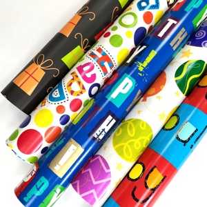 Custom Printed Gift <b>Wrapping</b> <b>Paper</b> Rolls Colorful Birthday Party Christmas Packaging <b>Paper</b> - Product Image 1