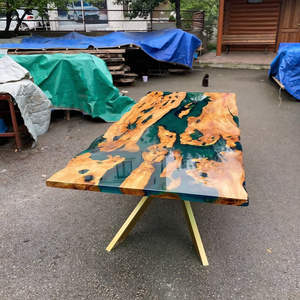<b>Epoxy</b> <b>Resin</b> River <b>Table</b> Solid Wood Dining <b>Table</b> Custom Design Furniture Wholesale OEM Factory Supply - Product Image 3