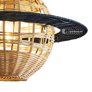Lámpara Colgante de Ratán Saturno, Lámpara Colgante Tejida con Forma de Planeta, Decoración de Techo Creativa con Temática del Universo para Dormitorio Infantil - Product Image 2