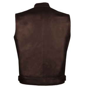 Chaleco de Cuero Genuino Vintage para Hombre de Saleh Enterprises, Estilo Vaquero y Motero, con Acabado Desgastado, Servicio OEM, Ropa Casual Urbana - Product Image 3