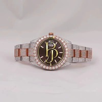 Reloj de Cuarzo Briva Jewels, Cuadrado, Analógico, con Calendario, para Hombre, Completamente Adornado con Diamantes, Acero Inoxidable, Cristal, 10 Bar, Ecológico, de Lujo