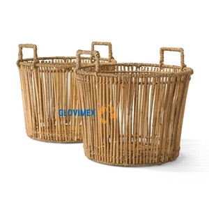 Cesta de Lavandería de Bambú y Ratán de Diseño Rústico Personalizada ODM, Organizador de Almacenamiento Hecho a Mano Sostenible, Suministro Directo de Fábrica - Product Image 3