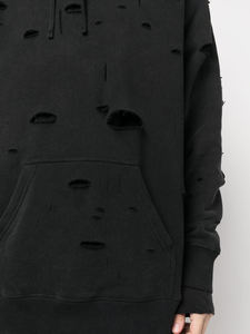 Wholesale 380gsm Acid <b>Wash</b> Distressed Hoodies Custom <b>Tech</b> Fleece Oversized Drop Shoulder Long Sleeve Hoodie Printed Cotton - Product Image 6