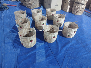 Cesta de Almacenamiento Tejida Natural con Diseño Floral, Hecha a Mano, de Alta Calidad, Organizador para el Hogar, Venta al Por Mayor de Fábrica OEM ODM - Product Image 6