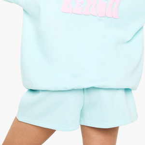 Ensemble de survêtement personnalisé DTF pour femme, en polyester et coton, style streetwear décontracté, impression personnalisée, OEM, ensemble deux pièces assorti pour la détente - Product Image 3