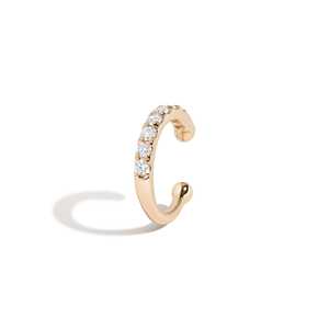Diamonds Ear Cuff 14K 18K Solid Gold Single Row No <b>Piercing</b> Clip On <b>Earrings</b> Round Lab Grown For Women's Factory Price Wholesale - Product Image 1