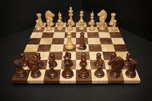 ILAHI's Eco-Friendly Rustic Polished Rectangle <b>Chess</b> <b>Board</b> Game 100% Handmade Pure Wood Animal/Love Style Customized Size <b>Chess</b> - Product Image 4
