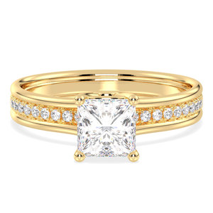 Bague REYES en argent sterling 925 de haute qualité, coupe princesse, 1,56 ct, moissanite VVS1, or 14K 18K original, bijoux fins pour mariage et fêtes - Product Image 1