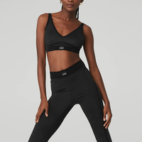 Ensemble de sport sans couture pour femme 2026 avec logo personnalisé : Soutien-gorge de sport et leggings froncés pour le yoga et l'entraînement