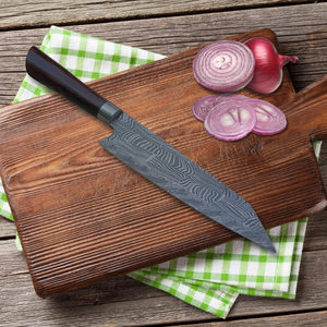 Couteau de chef personnalisé artisanal Burraq Ecommerce, lame en acier inoxydable, manche en bois, épaisseur 3,0 mm, modèle NOUVEAU - Product Image 3