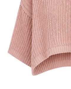Pull court tricoté rose pour femme, coupe ample, manches courtes, léger et respirant, idéal pour l'été, style décontracté et tendance - Product Image 5