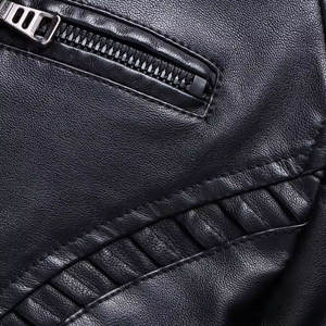 แจ็คเก็ตหนังแกะแท้ทรงสลิมฟิตสำหรับผู้หญิง งานปักแบบ OEM จัดส่งตรงจากโรงงาน ขายส่งเสื้อผ้าสตรีทแวร์ - Product Image 3