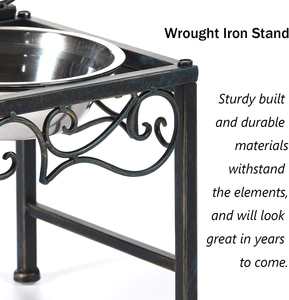 Support pour gamelles de chien de taille moyenne avec gamelles en acier inoxydable, station d'alimentation surélevée pour animaux de compagnie, robuste et facile à nettoyer - Product Image 3