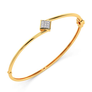 Minimalist Bypass Rhombus Diamond Center <b>Bangle</b> <b>Bracelet</b> - Product Image 2