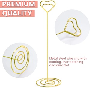 Card Holders <b>Tall</b> <b>Table</b> Number Holders Modern Heart-Shaped Clip Memo Photo Stand for Wedding Party Birthday <b>Table</b> Sign Display - Product Image 4