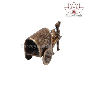Handcrafted Polished Brass Religious Camel Cart Statue 570g Gravure Printing Home Decor Figurine for Good Luck Shubham Uttar - Product Image 3