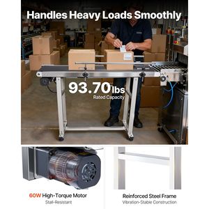 Nastro Trasportatore Motorizzato in Acciaio Inossidabile Resistente 47 x 7,8 Pollici, Tavolo Trasportatore da 7,8 Pollici per Applicazioni di Codifica a Getto d'Inchiostro - Product Image 2