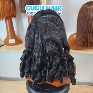 EGG CURLY |   Perruque courte bouclée en cheveux humains vierges avec dentelle transparente HD et bonnet sans colle - Product Image 4
