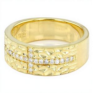 แหวนเงินแท้ 925 ชุบเงินประดับมอสซาไนต์รูปกากบาทแบบหนามเตย สำหรับผู้ชายและผู้หญิง แหวนแต่งงาน แหวนหมั้น แหวนพระเยซูรูปกากบาท - Product Image 1