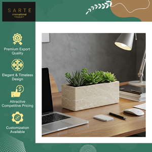 Maceta de Piedra de Travertino Mini, Elegante y Ecológica, para Decoración del Hogar y Jardín, en Varios Tamaños, para Plantas Suculentas - Product Image 2