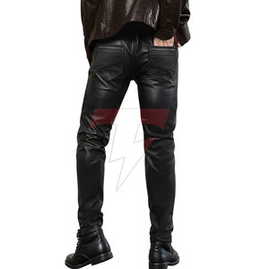2026 New Customized <b>Men's</b> Straight Casual Lightweight Breathable High-Waist <b>Leather</b> <b>Pants</b> Custom Logo Custom Size-Reasonable - Product Image 2