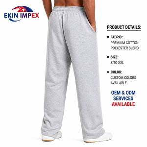 Pantalon de jogging large personnalisé pour homme, imprimé par transfert thermique, en tissu Oxford 100 % coton, taille élastique, taille mi-haute, coupe oversize - Product Image 2