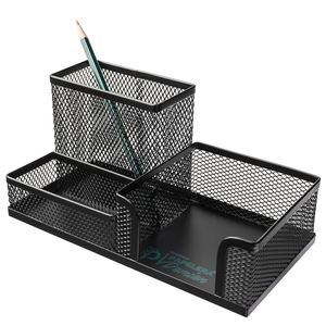 Sleek Silver Metal Pencil Holder Cup Desktop & <b>Drawer</b> Organizers - Product Image 5
