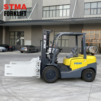 STMA EPA Motor Mini 3-Tonnen Gas/LPG Kran Gabelstapler Propan 3000kg mit Ballenklammer-Aufsatz in US Carretlla Elevadora