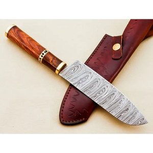 Tijeras con Logotipo Personalizado, Cuchillo de Acero de Damasco para Belleza con Mango de Madera y Funda de Cuero - Product Image 5