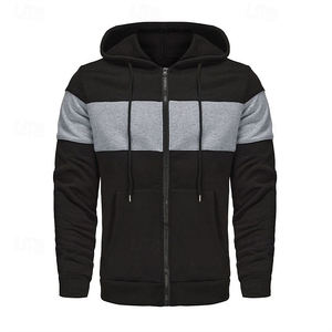 Sudaderas con Capucha y Cierre de Cremallera de Alta Calidad, Personalizadas, Casuales, Tejidas, Lisas, Teñidas, 100% Algodón, Gruesas, de Corte Holgado para Hombre - Product Image 2