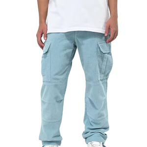 Pantalones Cargo Holgados de Algodón 100% Transpirables de Secado Rápido con Estampado Sólido para Hombre, Estilo Urbano, Multibolsillos, Elegantes, para Invierno - Product Image 1