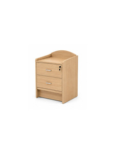 Mesita de Noche Moderna de Madera Maciza con Dos Cajones y Tiradores Metálicos, Mesa Auxiliar de Madera para Dormitorio, Gabinete de Almacenamiento - Product Image 6