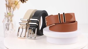 Cinturones de Cuero PU de Diseño Moderno de 2.5CM de Ancho en Color Marrón y Negro para Vestidos y Trajes de Mujer - Product Image 6
