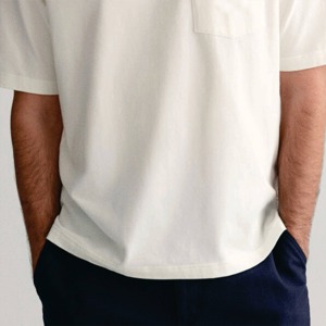 Men's <b>White</b> Cotton T-Shirt Regular Fit O-Neck Short Sleeve Casual Solid Color Jersey Knitted <b>Plain</b> Dyed - Product Image 3
