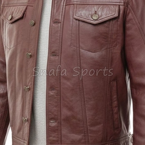 Custom <b>Men's</b> Leather <b>Jacket</b> for <b>Men</b> Solid Color Motorcycle Leather <b>Jacket</b> Made Manufacturers In Pakistan - Product Image 3