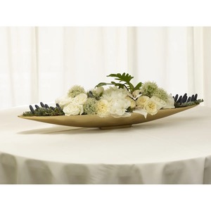 Bol décoratif minimaliste en métal, fait main, doré poli, pour arrangement floral, centre de table de mariage, décoration intérieure - Product Image 5