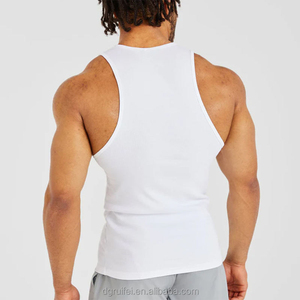Débardeur sans manches en coton blanc tricoté pour homme, col rond, couleur unie, respirant, pour le sport ou le quotidien, vente en gros à prix abordable - Product Image 2