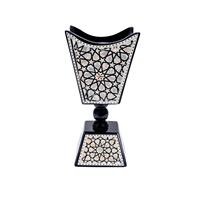 Brûleur à Bakhoor en bois d'acacia arabe artisanal, écologique et durable, porte-encens portable pour Oud, Mabkhara décorative aromatique pour la maison