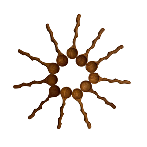 Cuchara de Té con Mango de Madera en Forma de Bollo, Chapado en Oro, Acabado Mate Ecológico, Diseño Creativo Vintage, Mango Largo, para Fiestas y Cocina - Product Image 6