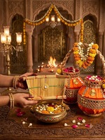 Ensemble de Jaggo de mariage indien en rotin floral, fait main, personnalisé, écologique et de qualité supérieure, avec panneaux directionnels pour la décoration de mariage indien