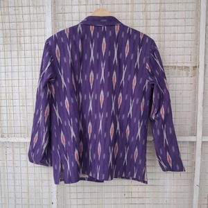 Manteau en coton Ikat épais à manches longues, col en V, imprimé géométrique, respirant, écologique, longueur longue, décontracté, pour l'automne - Product Image 6