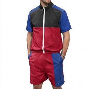 Ensemble coupe-vent et short pour homme avec logo de marque personnalisé, fournisseur direct d'usine, vêtements décontractés, nouvelle arrivée, ensemble coupe-vent pour homme - Product Image 1