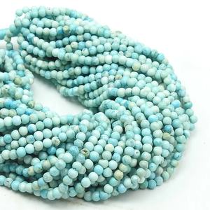 Arizona Turquesa Bead Sleeping Beauty Bola de esfera pulida suave Forma redonda 16 pulgadas Strand 3MM Suministros de mayorista aproximados - Product Image 1