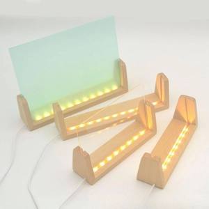 Modern U-Shaped Wooden LED Lamp Stand with DIY Assembly USB <b>Rechargeable</b> Dimmable Warm White <b>Light</b> - Product Image 3