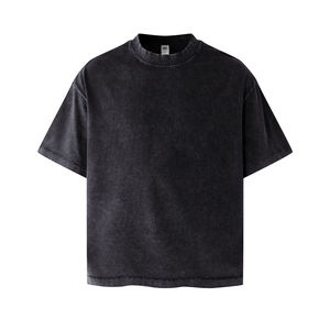 Custom <b>Mens</b> <b>Tshirts</b> For Streetwear Brands Wholesale Garment Dyed Boxy Tees with Black Tees for US Buyers - Product Image 1