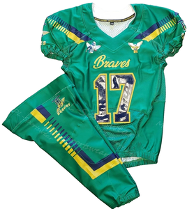 Ensemble de maillots de football américain des Lions pour hommes, uniforme en maille à manches courtes imprimé par sublimation, 11 bleus, coupe athlétique, évacuation de l'humidité - Product Image 4